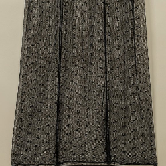 Black Sheer Lace Double Splits Maxi Gown with Thong Lingerie Set - Picture 14 of 15